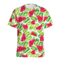 White Summer Watermelon Pattern Print Men's Athletic T-Shirt