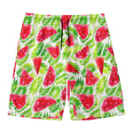 White Summer Watermelon Pattern Print Men's Swim Trunks