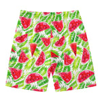 White Summer Watermelon Pattern Print Men's Swim Trunks