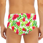White Summer Watermelon Pattern Print Men's Triangle Swim Briefs