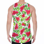 White Summer Watermelon Pattern Print Men's Velvet Tank Top