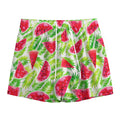 White Summer Watermelon Pattern Print Mesh Shorts
