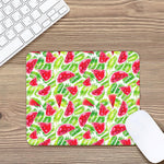White Summer Watermelon Pattern Print Mouse Pad