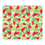 White Summer Watermelon Pattern Print Mouse Pad
