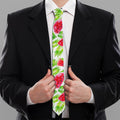 White Summer Watermelon Pattern Print Necktie