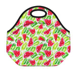 White Summer Watermelon Pattern Print Neoprene Lunch Bag