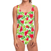 White Summer Watermelon Pattern Print One Piece Swimsuit