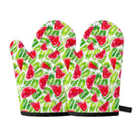 White Summer Watermelon Pattern Print Oven Mitts