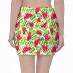 White Summer Watermelon Pattern Print Pencil Mini Skirt
