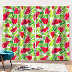White Summer Watermelon Pattern Print Pencil Pleat Curtains