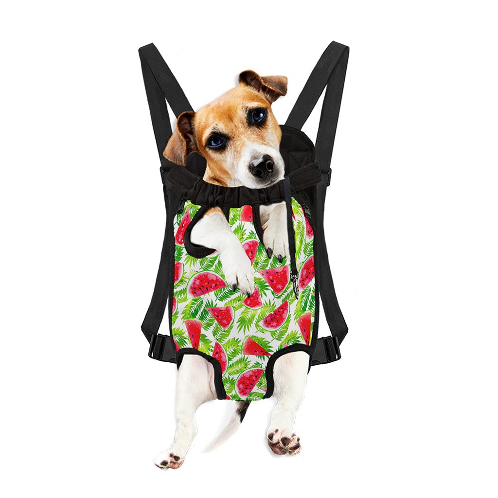White Summer Watermelon Pattern Print Pet Carrier Backpack