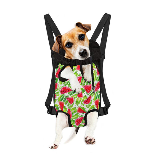 White Summer Watermelon Pattern Print Pet Carrier Backpack