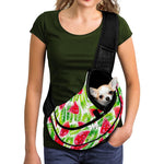 White Summer Watermelon Pattern Print Pet Sling Carrier