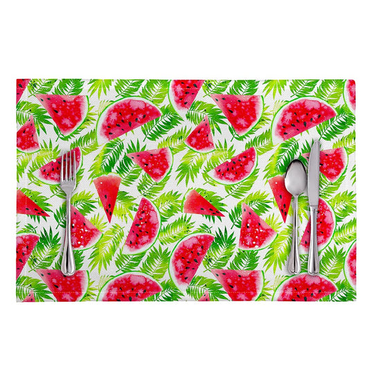 White Summer Watermelon Pattern Print Placemat