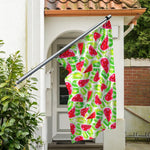 White Summer Watermelon Pattern Print Polyester Flag