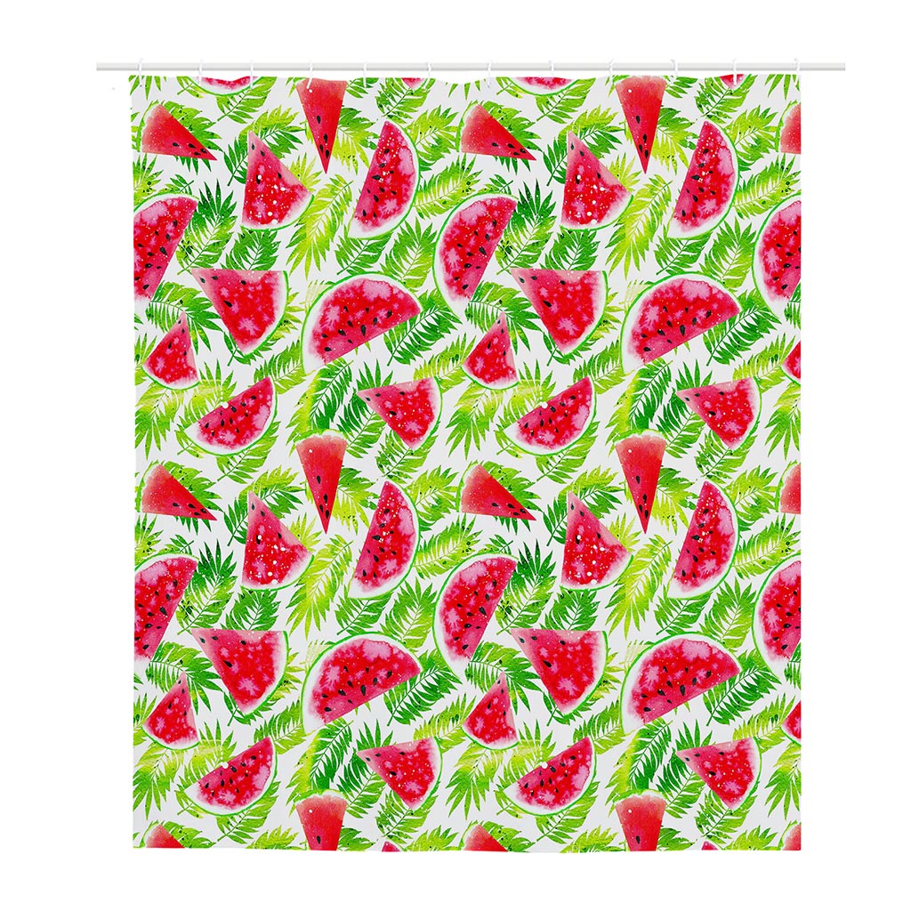 White Summer Watermelon Pattern Print Polyester Shower Curtain