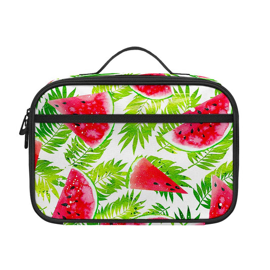 White Summer Watermelon Pattern Print Portable Lunch Bag