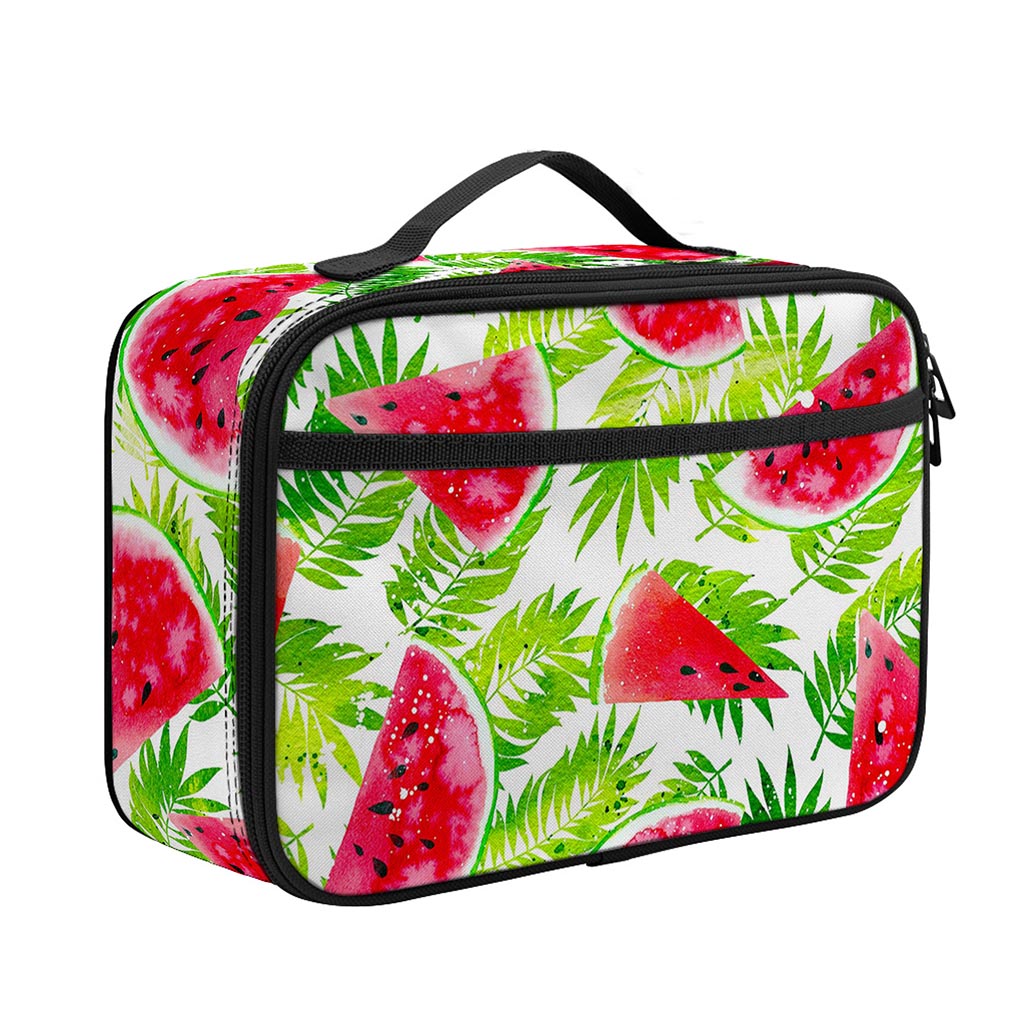 White Summer Watermelon Pattern Print Portable Lunch Bag