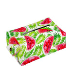 White Summer Watermelon Pattern Print Rectangle Tissue Box Cover