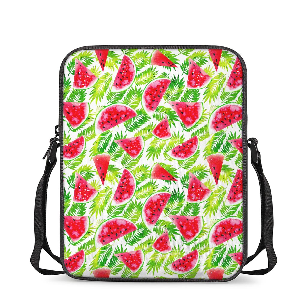 White Summer Watermelon Pattern Print Rectangular Crossbody Bag