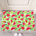 White Summer Watermelon Pattern Print Rubber Doormat