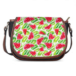 White Summer Watermelon Pattern Print Saddle Bag
