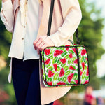 White Summer Watermelon Pattern Print Shoulder Strap Bible Bag