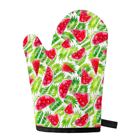 White Summer Watermelon Pattern Print Single Oven Mitt