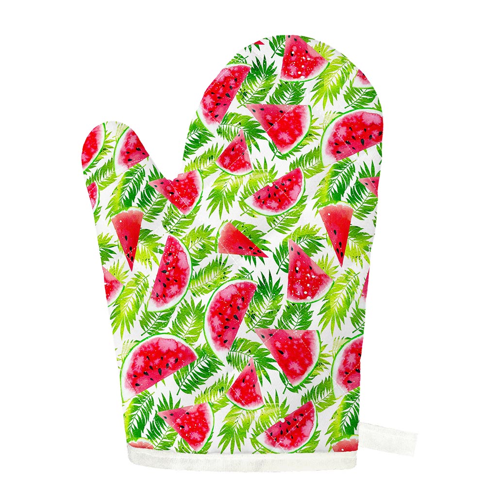 White Summer Watermelon Pattern Print Single Oven Mitt