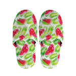 White Summer Watermelon Pattern Print Slippers