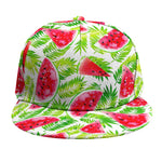 White Summer Watermelon Pattern Print Snapback Cap