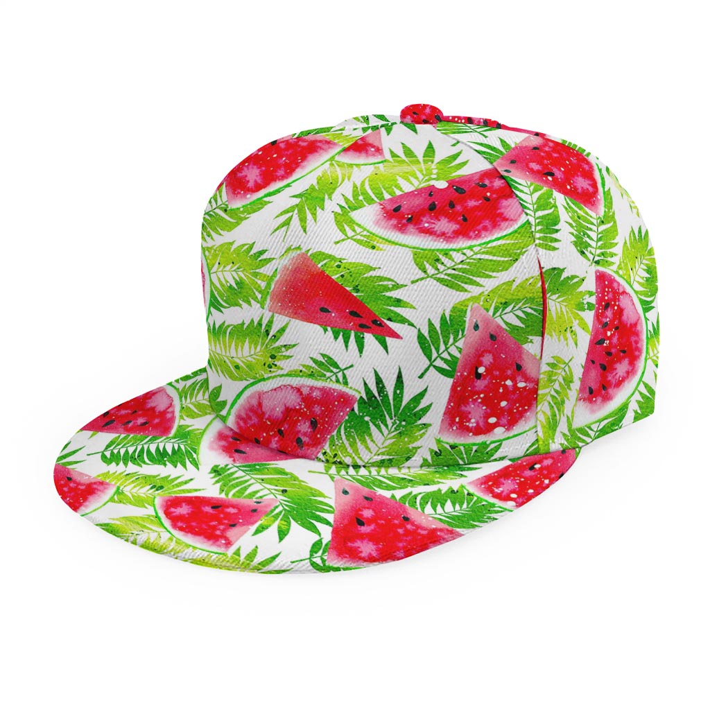 White Summer Watermelon Pattern Print Snapback Cap