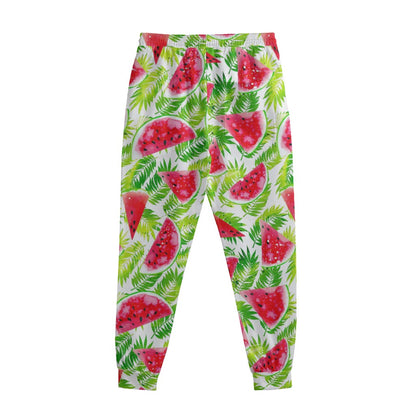 White Summer Watermelon Pattern Print Sweatpants