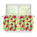 White Summer Watermelon Pattern Print Tier Curtains