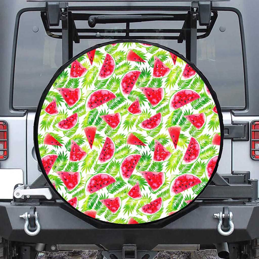 White Summer Watermelon Pattern Print Tire Cover
