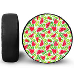 White Summer Watermelon Pattern Print Tire Cover