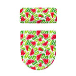 White Summer Watermelon Pattern Print Toilet Lid And Tank Cover Set
