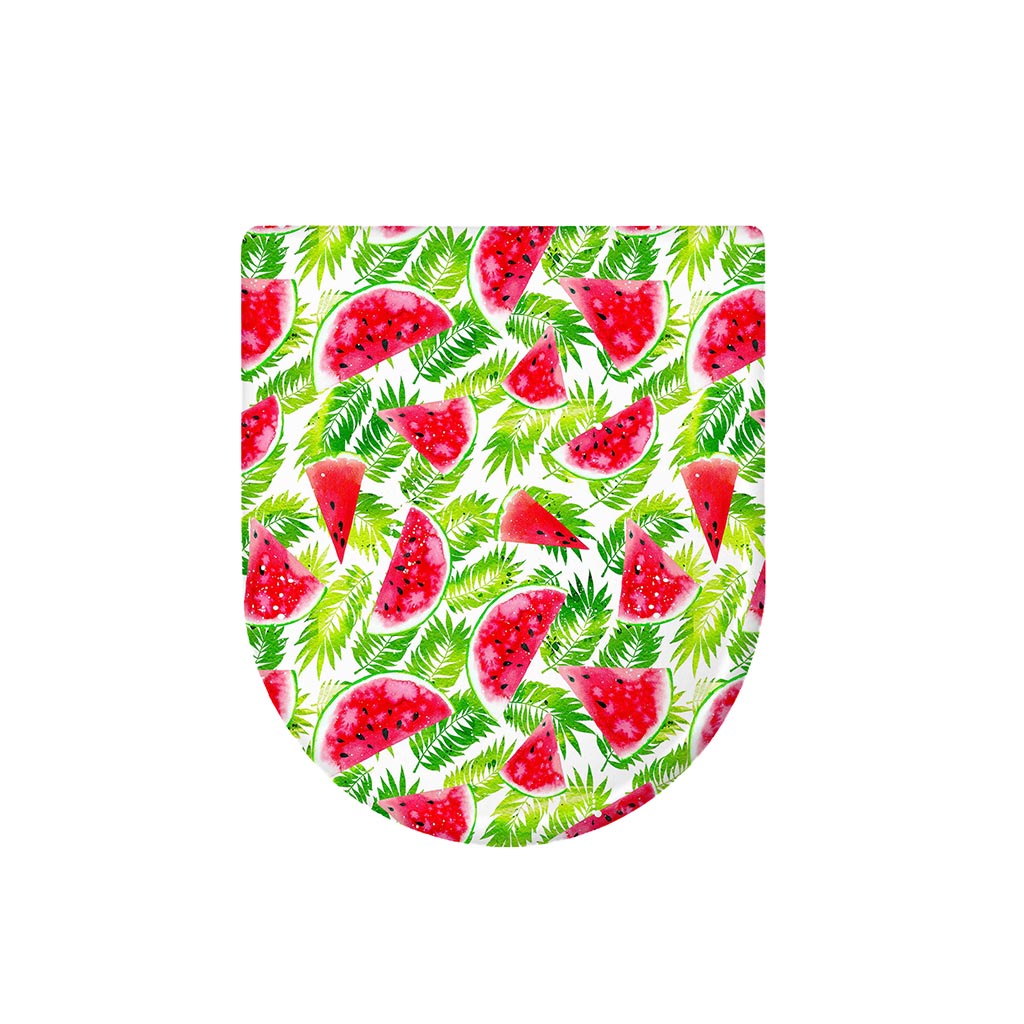 White Summer Watermelon Pattern Print Toilet Lid Cover