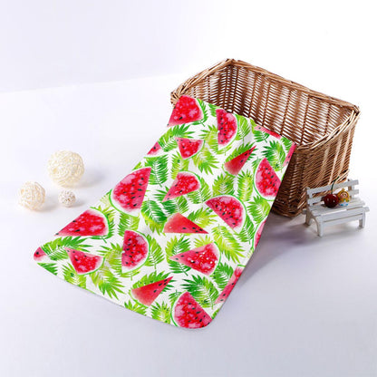White Summer Watermelon Pattern Print Towel