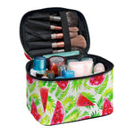 White Summer Watermelon Pattern Print Travel Makeup Bag