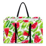 White Summer Watermelon Pattern Print Utility Tote Bag