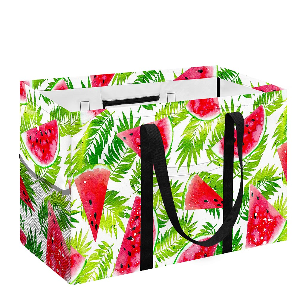 White Summer Watermelon Pattern Print Utility Tote Bag