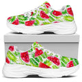 White Summer Watermelon Pattern Print White Chunky Shoes