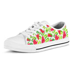 White Summer Watermelon Pattern Print White Low Top Sneakers