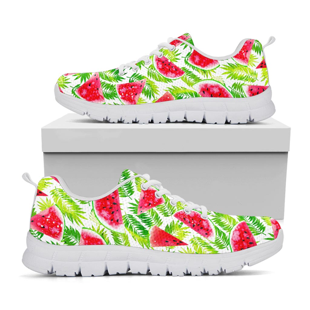 White Summer Watermelon Pattern Print White Running Shoes