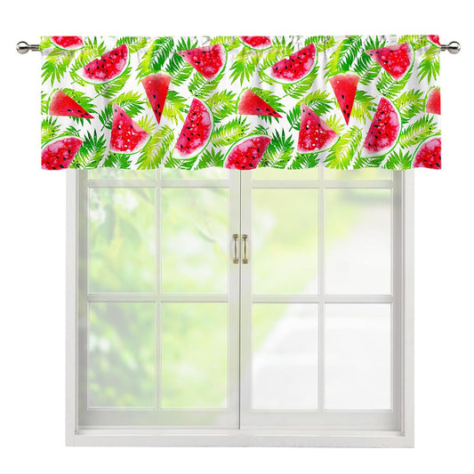 White Summer Watermelon Pattern Print Window Valance