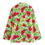 White Summer Watermelon Pattern Print Women's Blazer