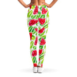 White Summer Watermelon Pattern Print Women's Leggings