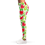 White Summer Watermelon Pattern Print Women's Leggings