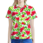 White Summer Watermelon Pattern Print Women's Polo Shirt